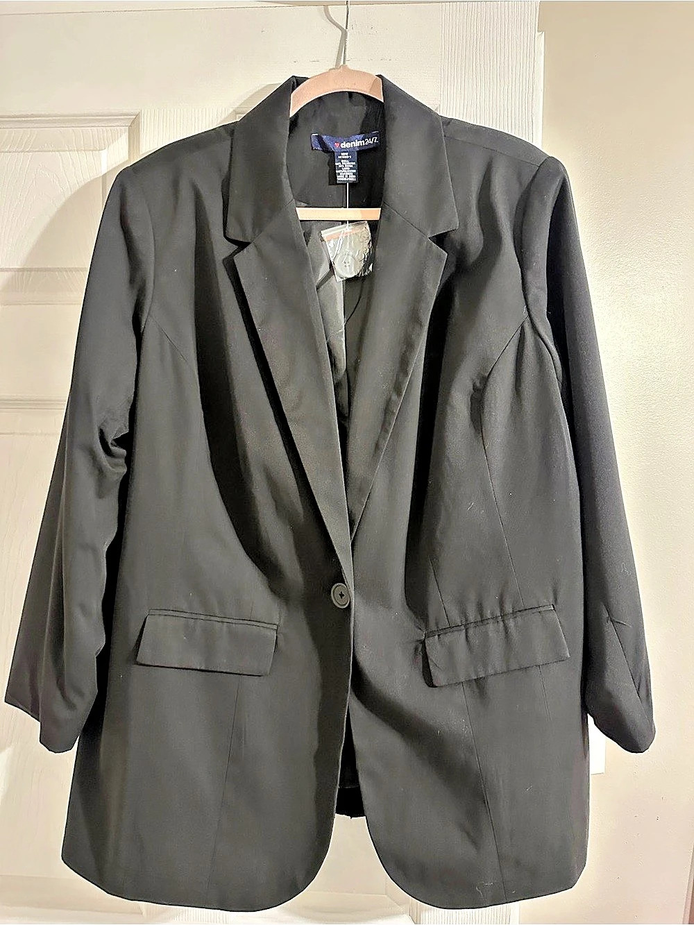 denim 24/7 Black Blazer Size 18W Like New